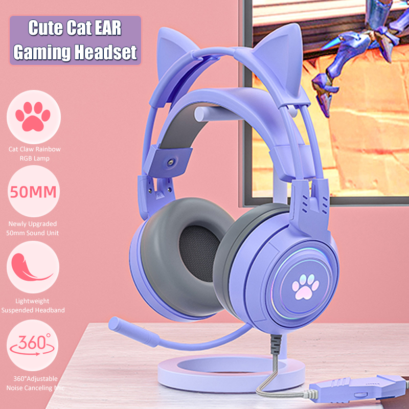 Gaming Accessories Girly - Симпатичные игровые наушники с кошачьими ушками